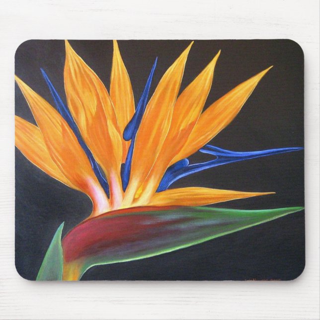 Paradiesvogel die tropische Blumen-Malerei - multi Mousepad (Vorne)