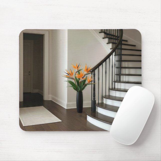 Paradiesvogel durch Treppe Mousepad (Mit Mouse)