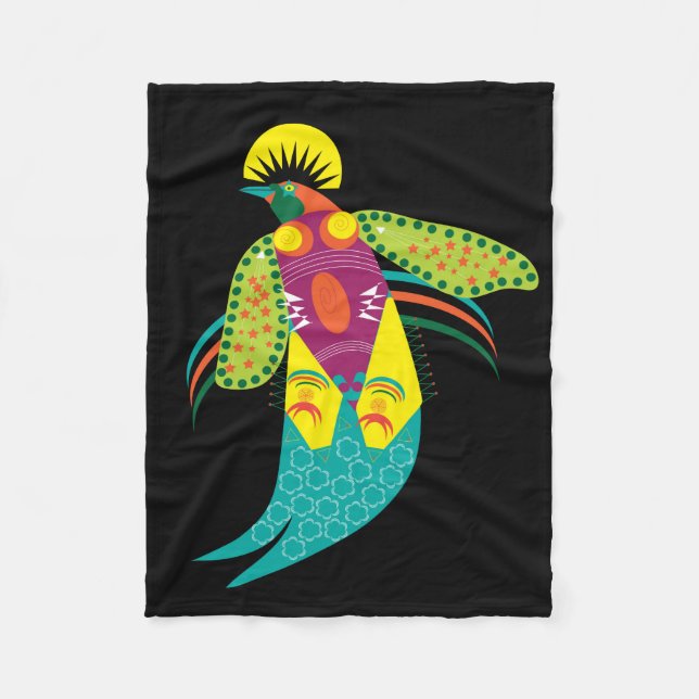 Paradiesvogel Fleecedecke (Vorderseite)