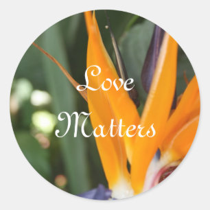 Paradiesvogel - Hochzeitsvögel - Umschlag Aufklebe Runder Aufkleber