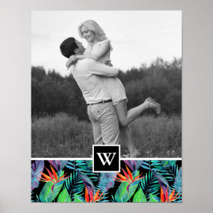 Paradiesvogel Ihr Foto und Ihren Anfangsbuchstab Poster