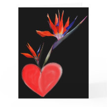 Paradiesvögel in der Herzvase