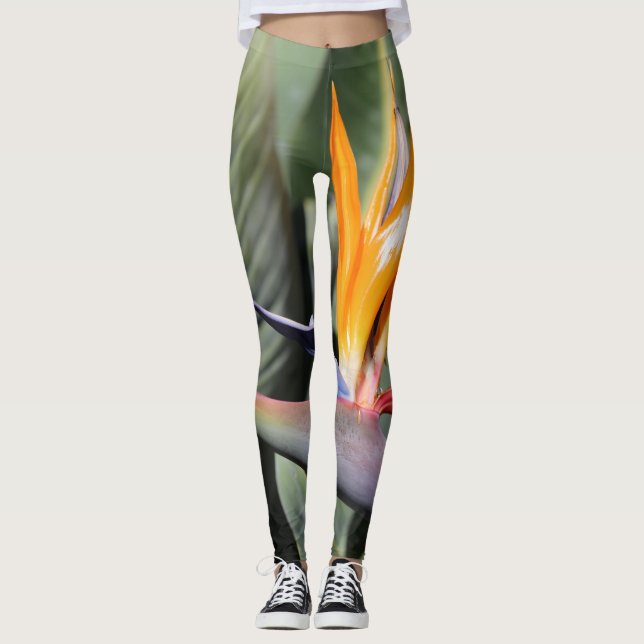 Paradiesvogel Leggings - Einzigartige Blume Mode (Vorderseite)
