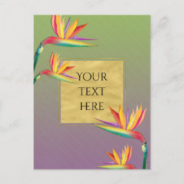 Paradiesvogel - Lila Grünblütenhochzeit Postkarte
