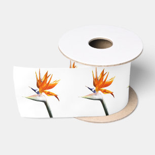 Paradiesvogel Orange Tropische Blume Satinband