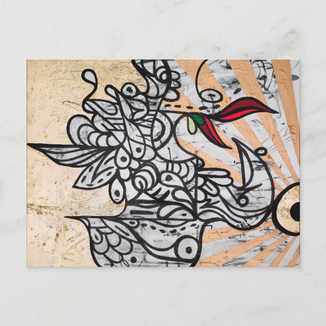 Paradiesvogel Postkarte (Vorderseite)