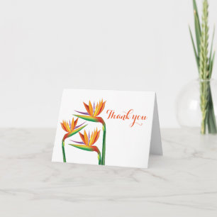 Paradiesvogel Tropische Blumen Dankeskarte