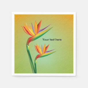 Paradiesvogel Tropische Blumen Hochzeitsservietten Serviette