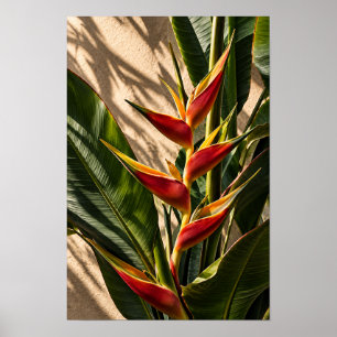 Paradiesvogel Tropische Blumen Wandkunst Poster