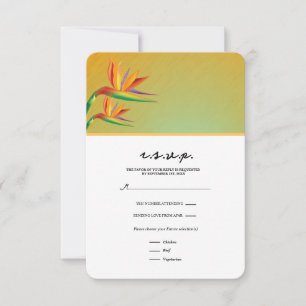 Paradiesvogel Tropische Florale RSVP-Karte RSVP Karte