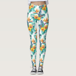 Paradiesvogel u. Orchideen-Muster 2 Leggings