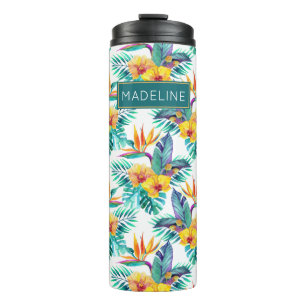 Paradiesvogel u. Orchideen-Muster   addieren Ihren Thermosbecher