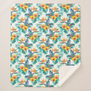 Paradiesvogel u. Orchideen-Muster Sherpadecke