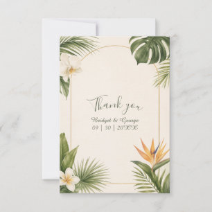 Paradiesvogel Vintage Hawaii Florale Hochzeit Dankeskarte