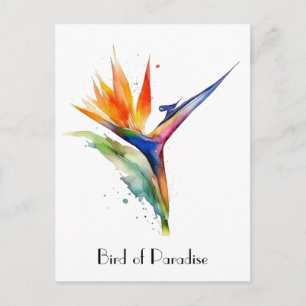 Paradiesvogel-Wasserfarbe, individuell Postkarte