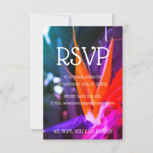 Paradiesvogelflume Bunt RSVP Karte