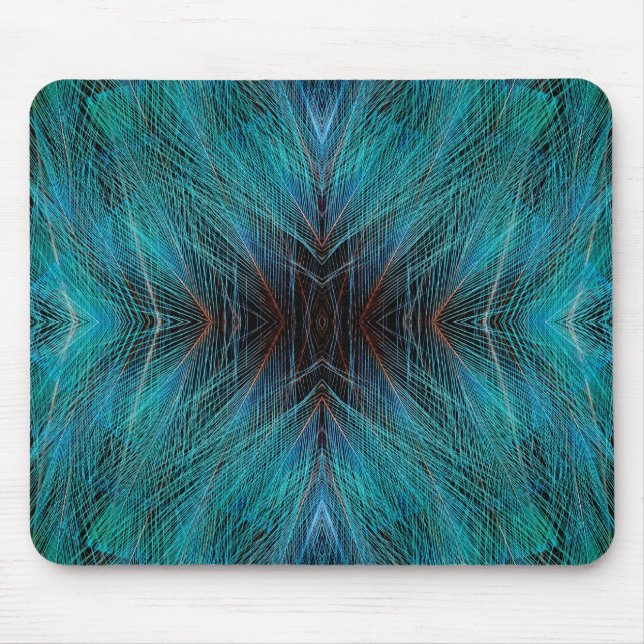 Paradiesvogelfraktal-Federdesign Mousepad (Vorne)