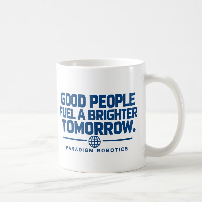☕🤖 Paradigm Robotics – Heller Morgen Becher Kaffeetasse (Rechts)
