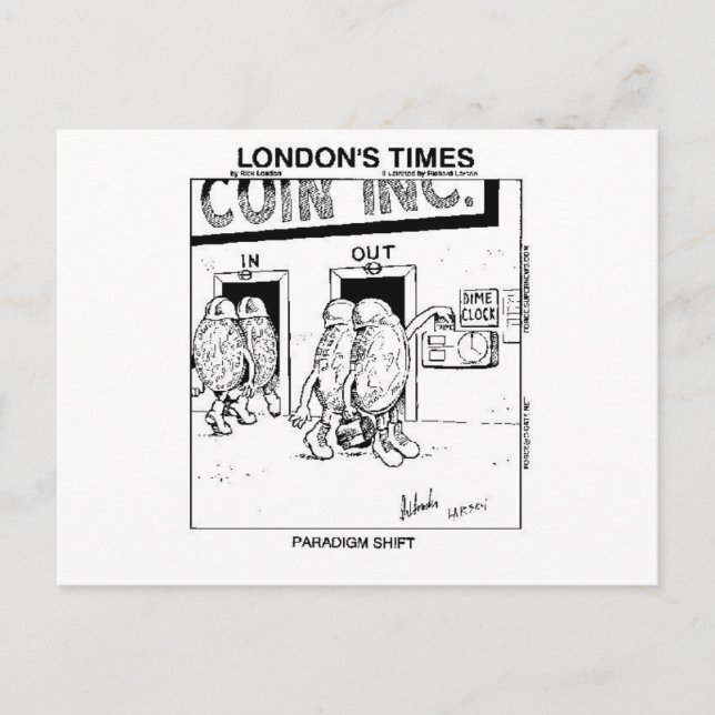 Paradigm Shift Funny Cartoon Geschenke & Sammlerst Postkarte (Vorderseite)