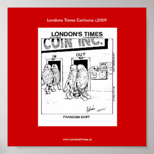 Paradigma Shift Funny Cartoon Rick London Poster