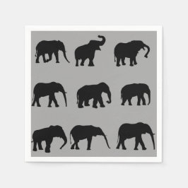 Parading Elephants Napkins Serviette