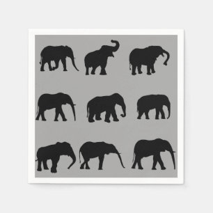 Parading Elephants Napkins Serviette