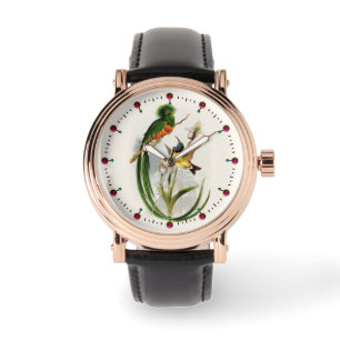PARADISCH BIRD, COLIBRI UND IRIS BLUME ARMBANDUHR