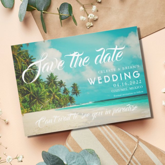 Paradise Beach Hochzeit in Urlaubsort Save The Date (Von Creator hochgeladen)