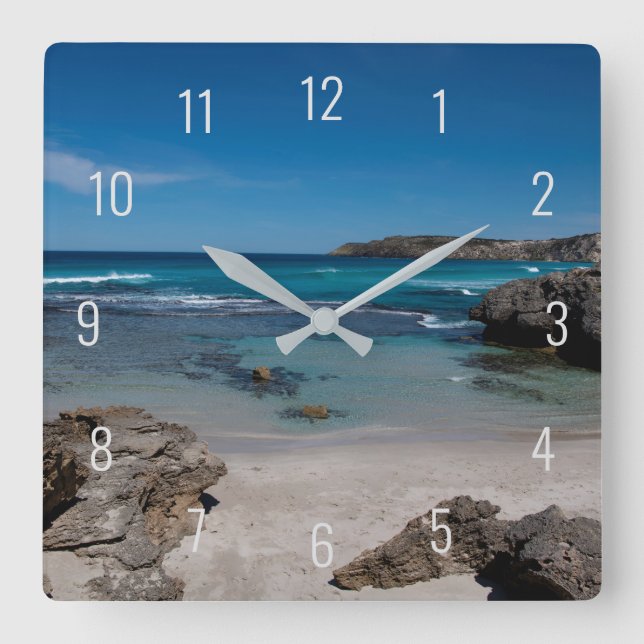 Paradise Beach Sea Summer Australien Quadratische Wanduhr (Vorderseite)