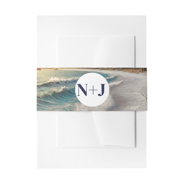 Paradise Beach Sonnenuntergang Rustikale Küstenhoc Einladungsbanderole (Vorderseite Beispiel)