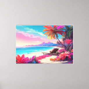 Paradise Beach Stretched Canvas Print Leinwanddruck