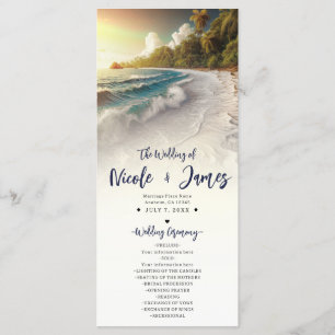 Paradise Beach Sunset Coastal Hochzeitsprogramm Programm