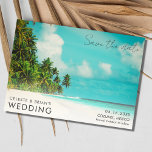 Paradise Beach Zielort Foto Hochzeit Save The Date<br><div class="desc">Eine traumhafte Hochzeit am tropischen Strand erspart Ihnen den Termin für Ihre Hochzeit auf der Insel oder am Strand. Diese Einladung kann für jeden tropischen Strand oder Insel Ihrer Wahl verwendet werden, einfach die Formulierung auf der Vorlage ändern, um Ihre Bedürfnisse. Passen Sie Ihren Namen, Ihren Hochzeitstag und Ihren Ort...</div>
