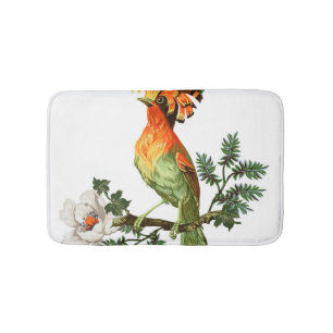 Paradise Birds: Exotic Floral Background Badematte