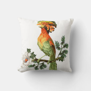 Paradise Birds: Exotic Floral Background Kissen