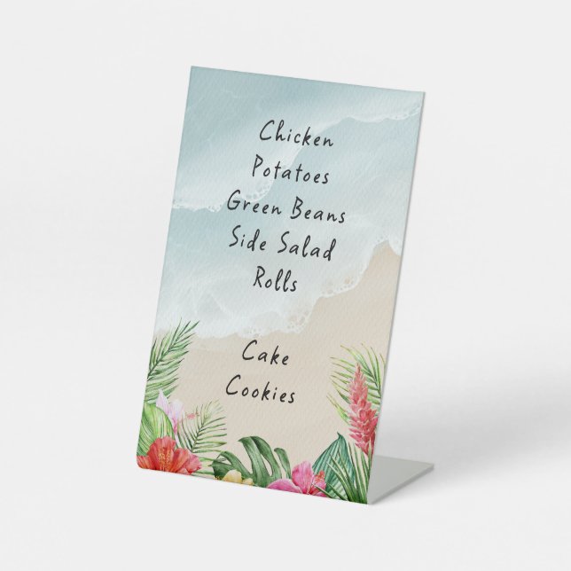 Paradise Blooms Hochzeitssache speichern das Datum Sockelschild (Vorderseite)