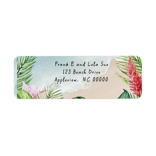 Paradise Blooms Wedding Return Address Label (Vorne)