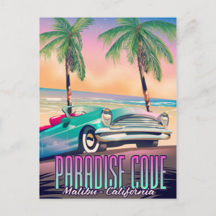 Paradise Cove, Malibu, Kalifornien Reiseplakat Postkarte