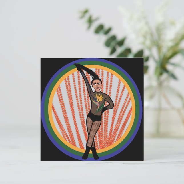 Paradise Dancer B Holiday Card Feiertagskarte (Stehend Vorderseite)