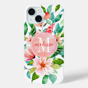 Paradise Floral Watercolor Monogram Case-Mate iPhone Hülle