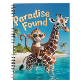 Paradise Found, Monkey Riding Giraffe in the Ocean Notizblock