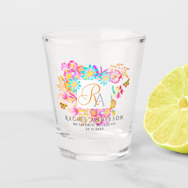 Paradise Garden Monogramm Schnapsglas (Vorderseite)