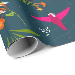 Paradise Hummingbird Gemustert Geschenkpapier