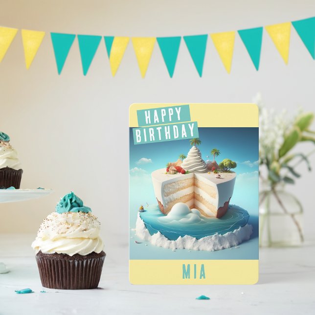 Paradise Insel Birthday Card Feiertagskarte (Von Creator hochgeladen)