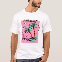 Paradise Island mit Sonnenuntergang T-Shirt
