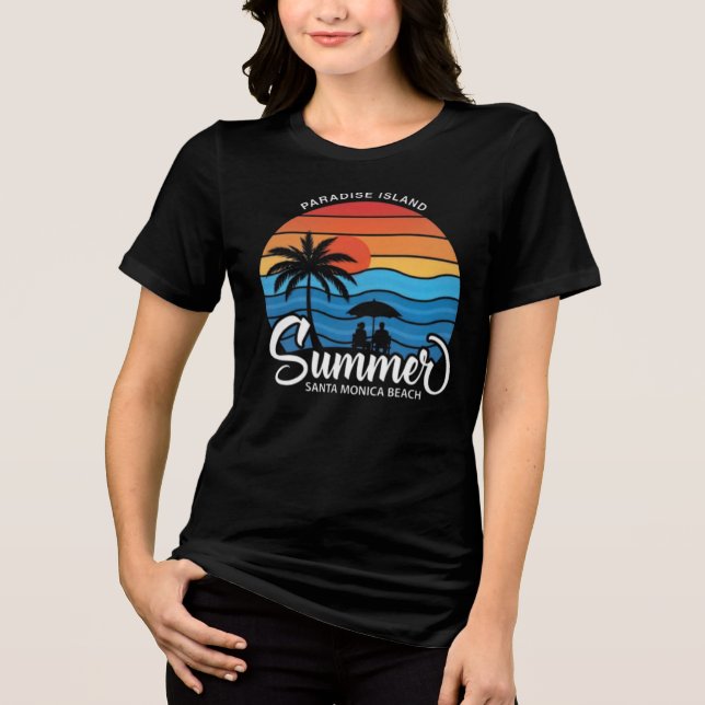 Paradise Island Santa Monica Beach-35307 Tri-Blend Shirt (Vorderseite)