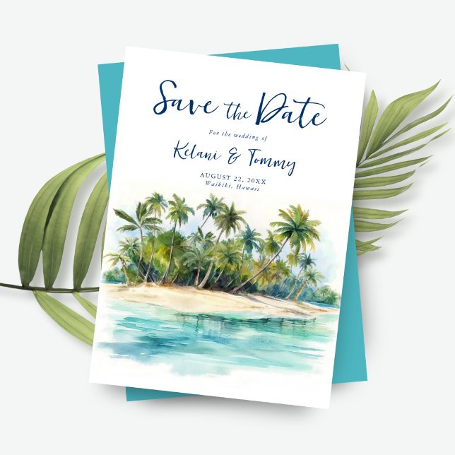 Paradise Island Tropical Beach Wedding Save The Date (Von Creator hochgeladen)