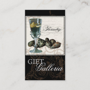 Paradise Muscheln Schwarzer Creme - Geschenkartike Visitenkarte