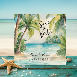 Paradise Palms Tropical Beach Hochzeit Save The Date