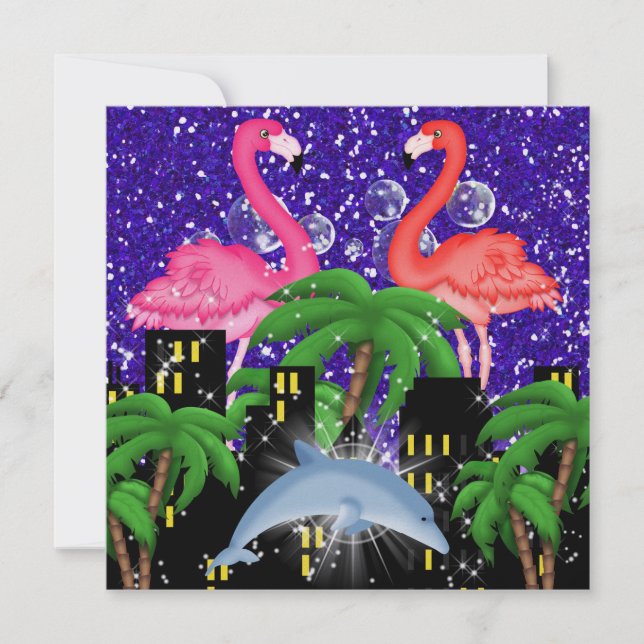 Paradise Party in Style Bright Lights - SRF Einladung (Vorderseite)